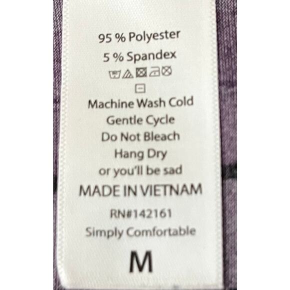 LULAROE SHORT SLV HI-LOW PULL-OVER RND NECK BLOUSE, WOMENS, M-YELL BLUE ORG PURP - Picture 11 of 11